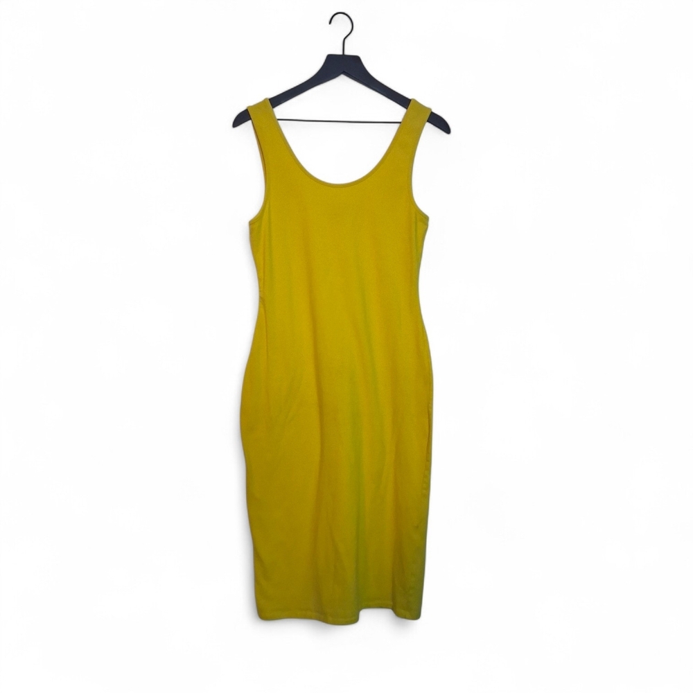 Derek Heart Sleeveless Tank Yellow Bodycon Midi Dress Junior Girls Size XL